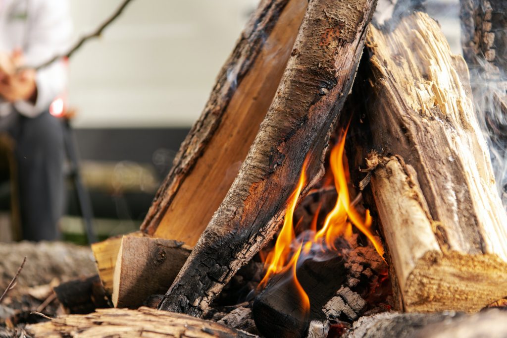 Burning Campfire Wood